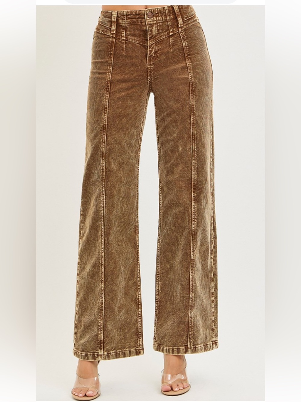 332 RISEN HIGH RISE WIDE FRONT YOKE CORDUROY PANTS